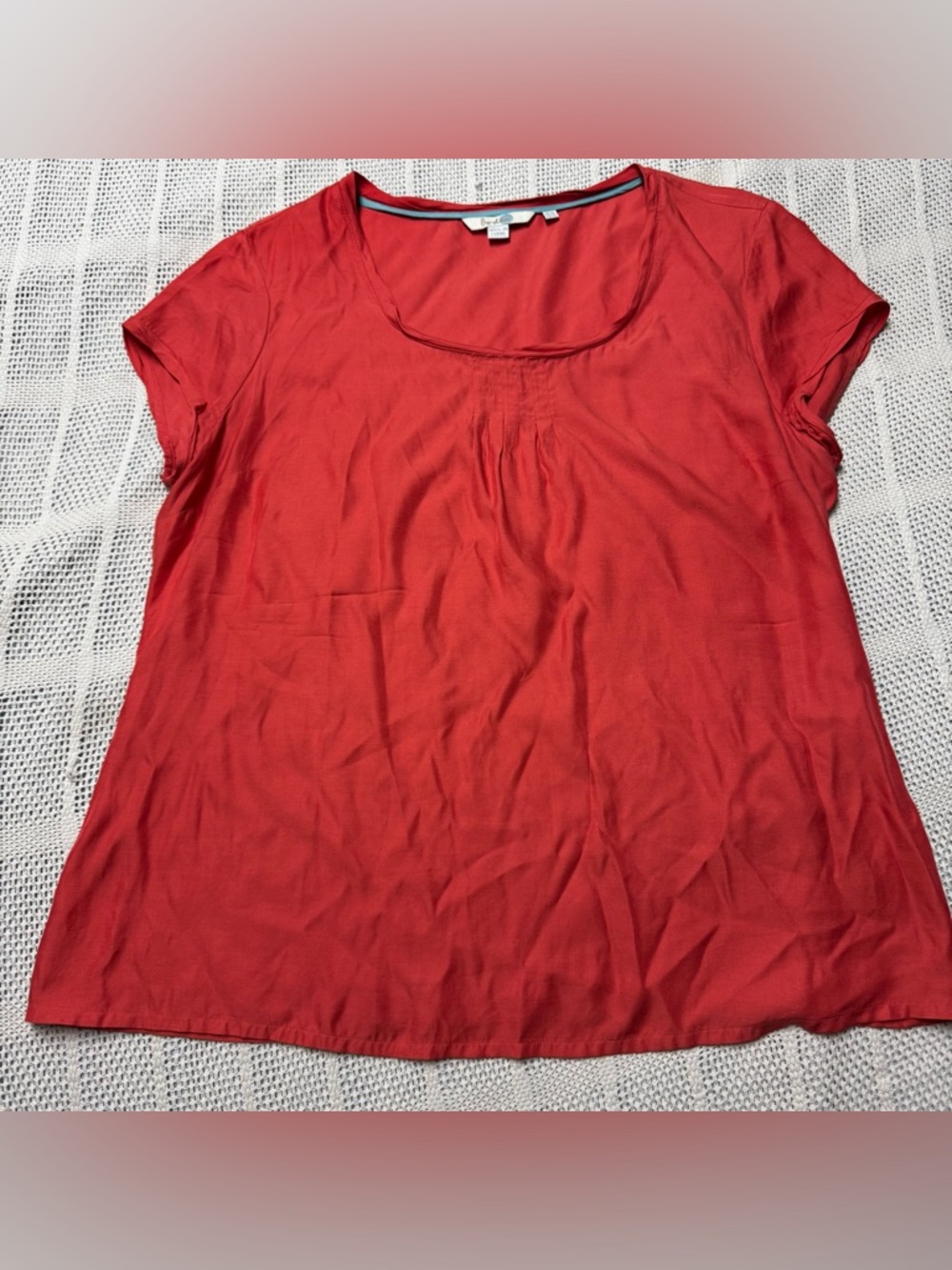Boden Women’s Scoop Neck Cap Sleeve Silk Blend Top - Deep Orange